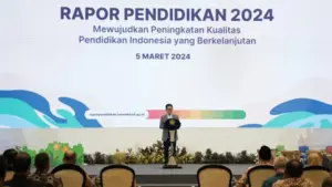 073980400 1709694655 Kepala Badan Standar Kurikulum Asesmen Pendidikan Anindito Aditomo dalam Pembukaan Acara Rilis Rapor Pendidikan 2024. Dokumentasi Panitia